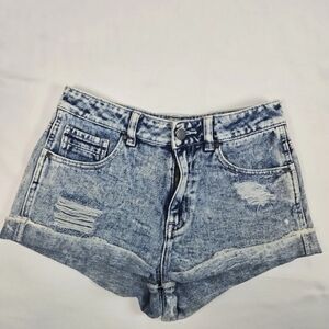 Kendall & Kylie Cut-Off Short Women's Size 26 Blue Acid Wash Distressed